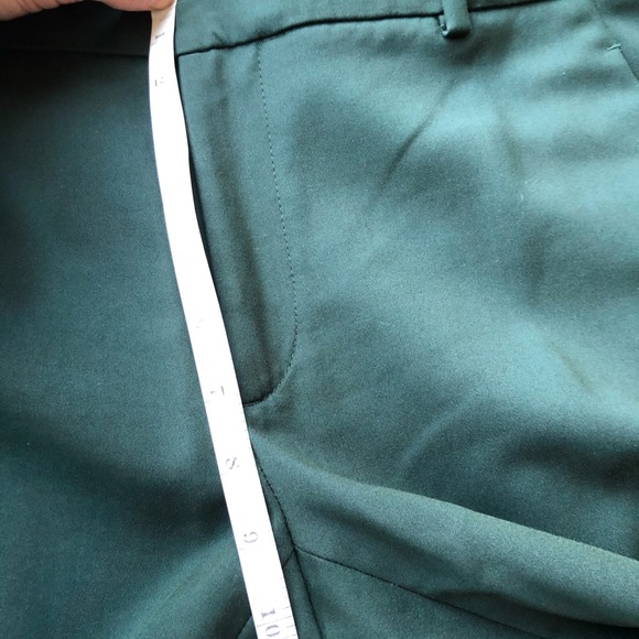 Zara Forest Green Mid Rise High Low Hemline Trouser Pants Size 8 - Picture 13 of 16